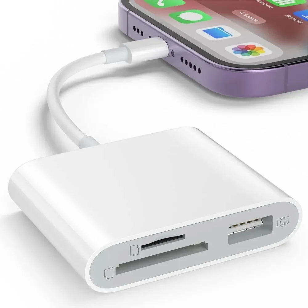 USB to Card Reader Adapter USB Camera Micro SD Memory Slot for iPhone iPad NEW